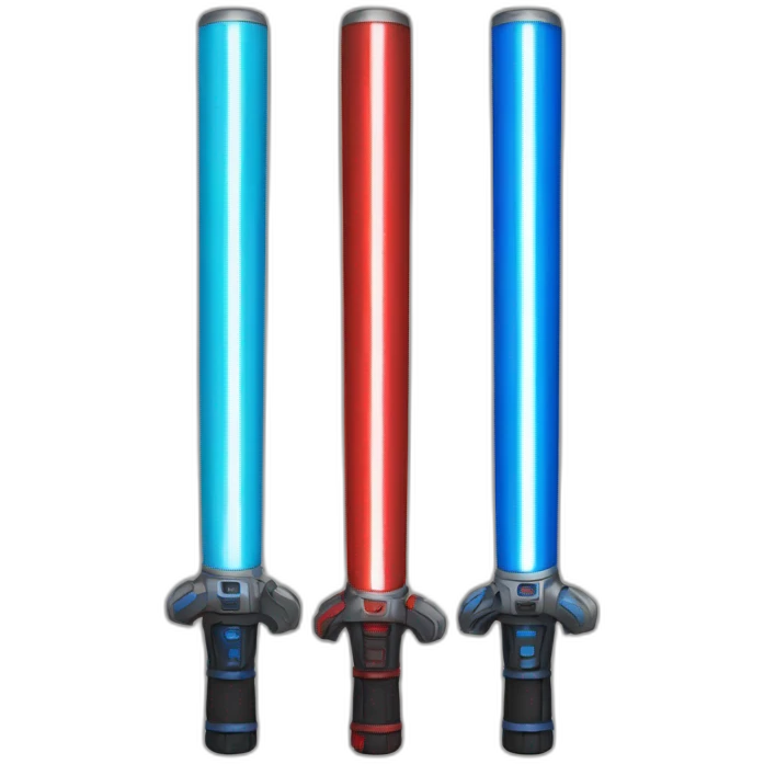 red and blue lightsabers crossing emoji