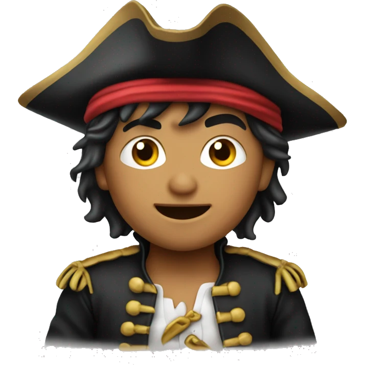 Niño disfrazado de pirata emoji