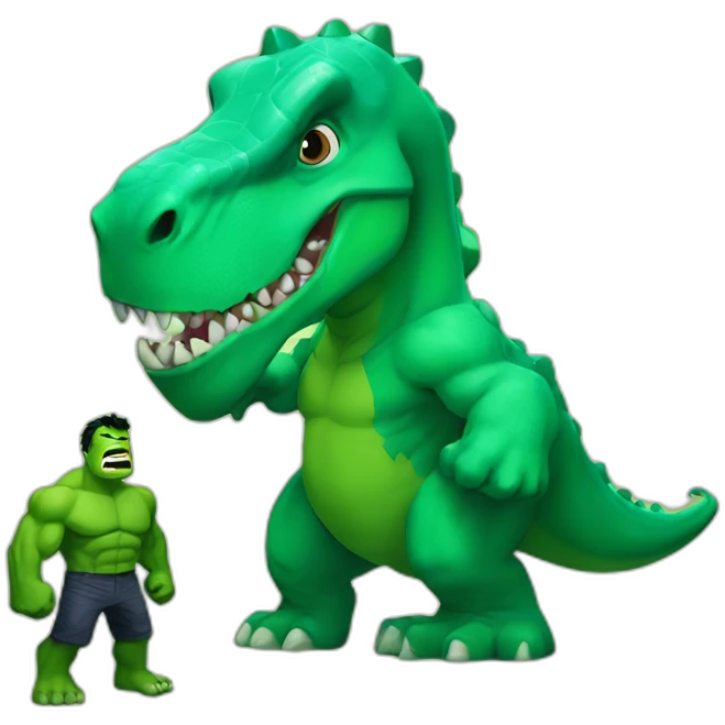 Hulk and dinosaur emoji