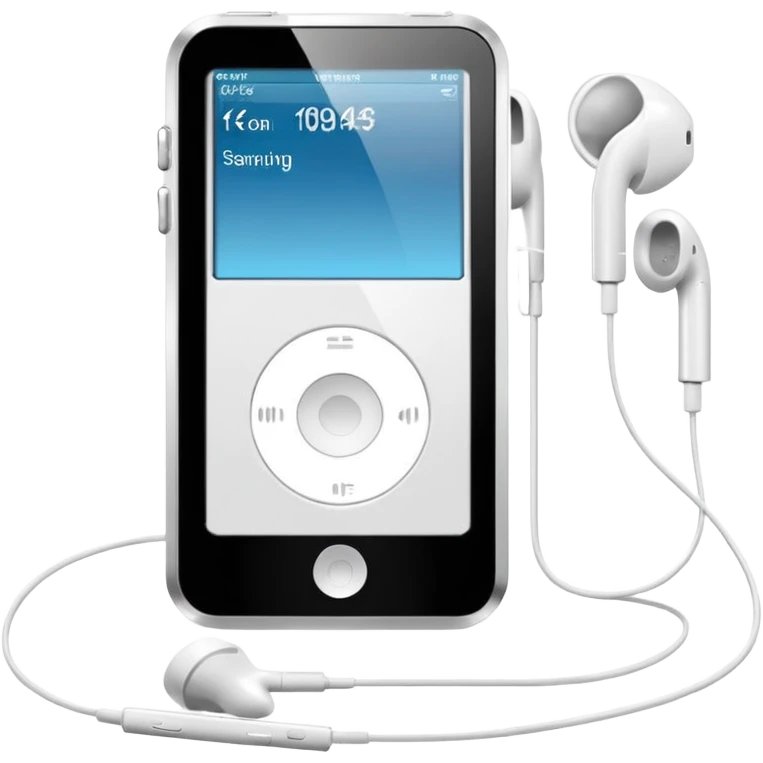 all white ipod and earphone
 emoji