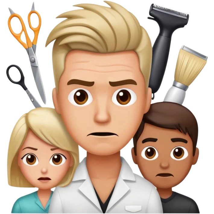 Парикмахер, бешенные клиенты emoji