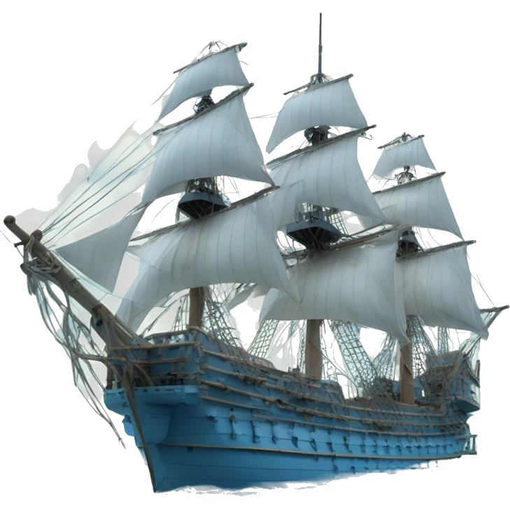 A French armada naval war ship, painted sky blue emoji