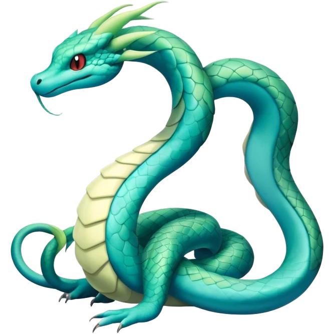 Seviper-Dragonair-hybrid, full body, emoji