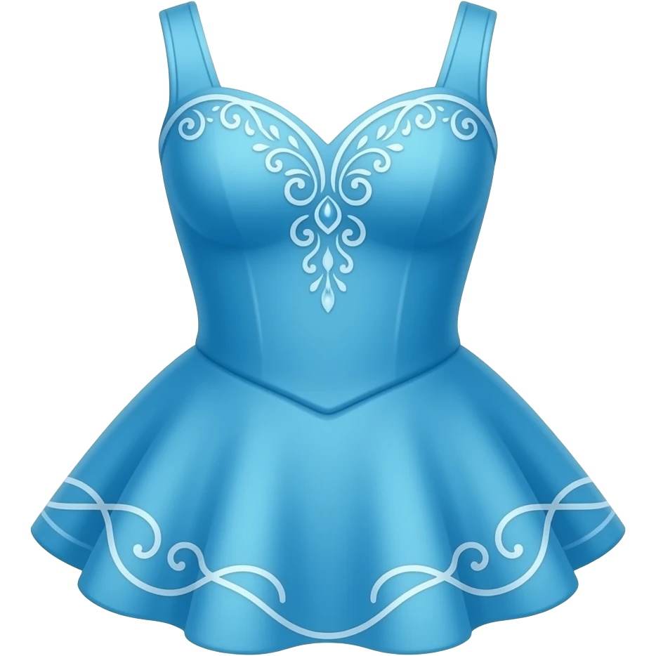 Cute blue figure skating dress emoji