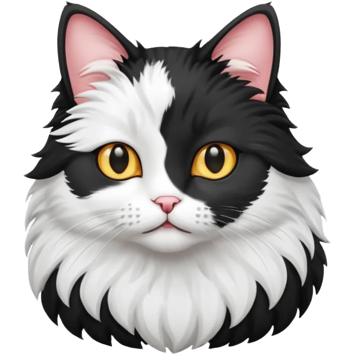 Black, white the cat emoji