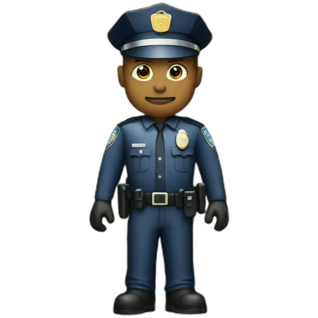 Police man shows stop emoji