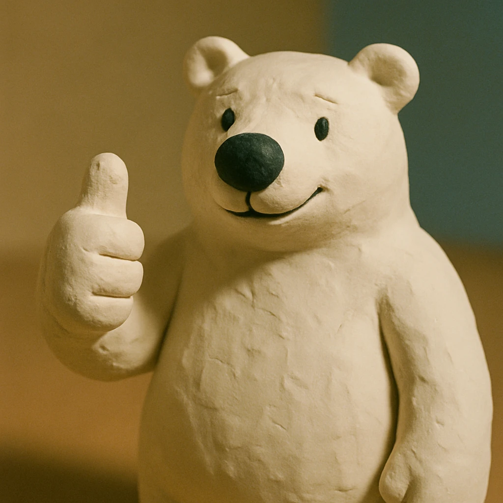 realistic polar bear giving a thumbs up emoji