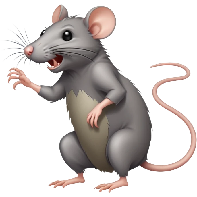 Ugly rat with a ten foot height, beating up cats emoji