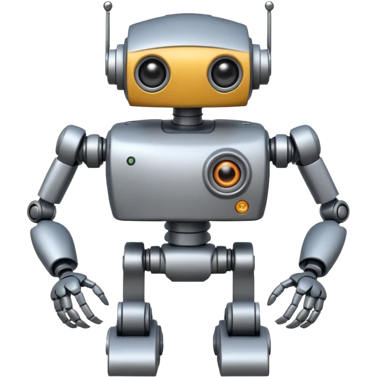 robot with 2 arms and 4 legs 1 eye emoji
