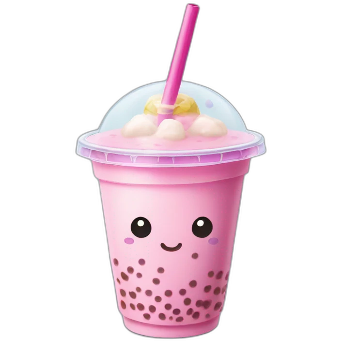 A bubble tea with a unicorn lid emoji