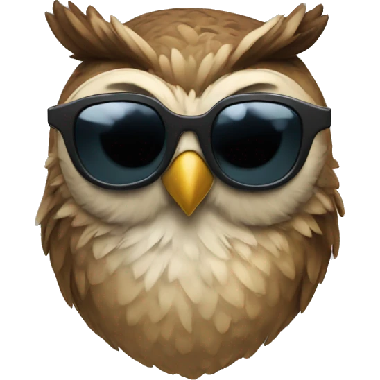 Just an owl head and wearing sunglasses emoji