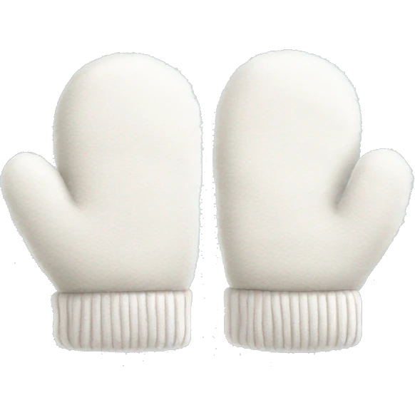 Two warm fluffy white mittens emoji