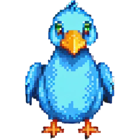 A dodo bird emoji in pixel art style. emoji