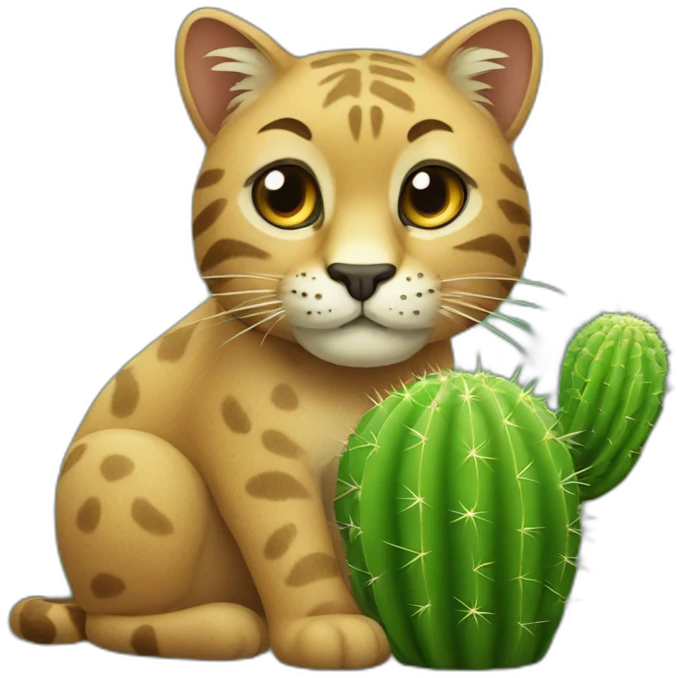 big cat that look as a cactus emoji