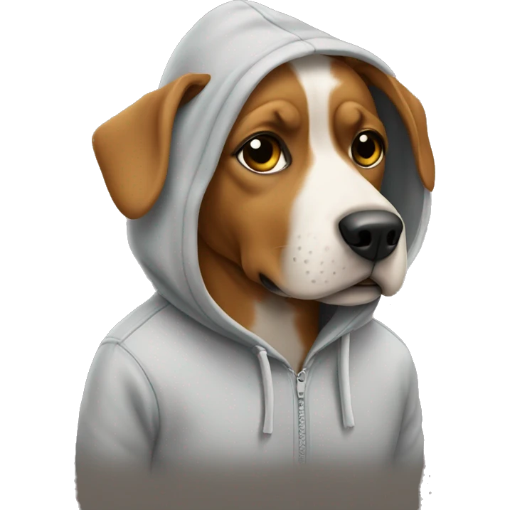 Dog wesring a hoodie emoji