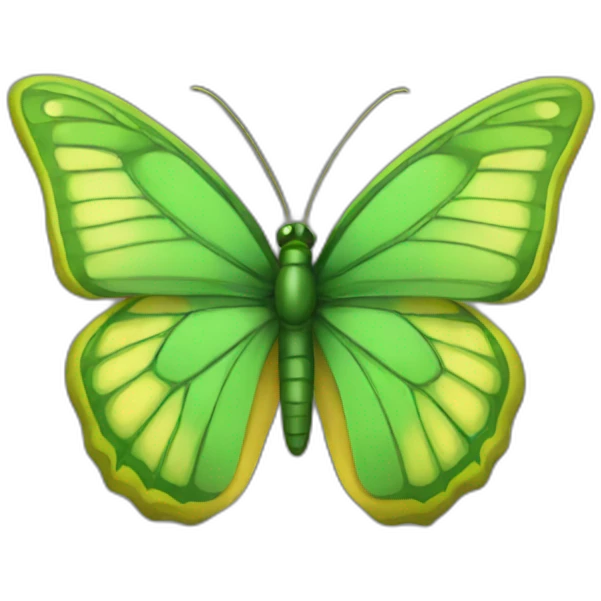 mariposa verde y amarilla emoji