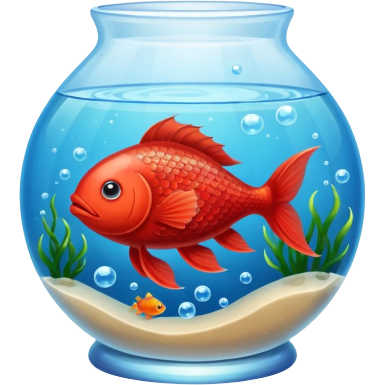 red fish in an aquarium  emoji