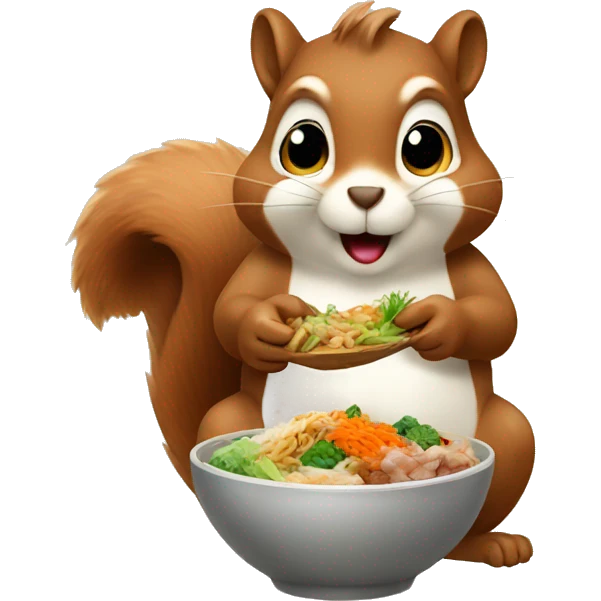squirrel eating korean food emoji