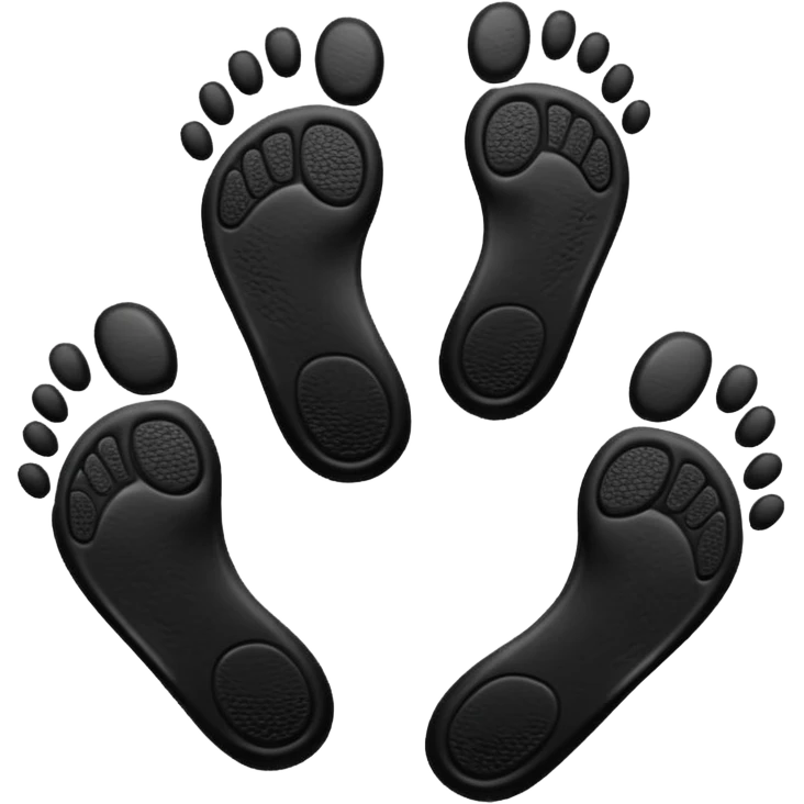 black footprints on white background emoji