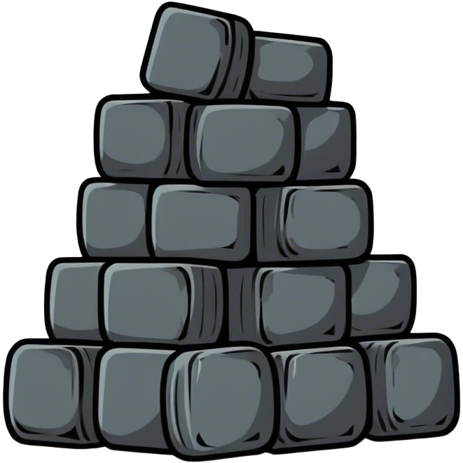 Pile of coal briquettes, solid fuel emoji