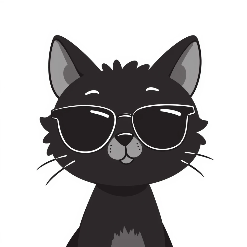 cute cat wearing stylish sunglasses emoji