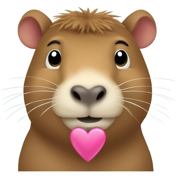 Capybara feliz con un corazón en las manos  emoji