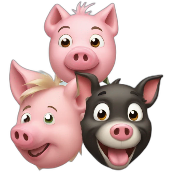 three little pigs and the big bad wolf emoji