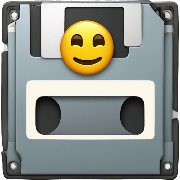 retro smiling floppy disk emoji