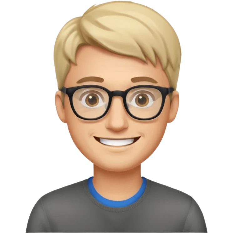graphic designer male with glasses on emoji