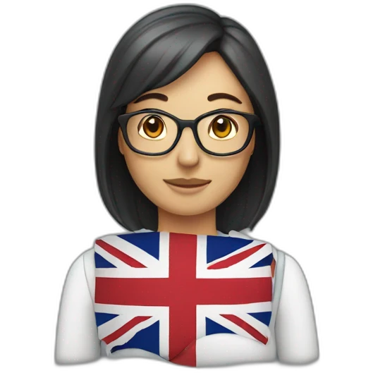 woman teacher with united kingdom flag emoji