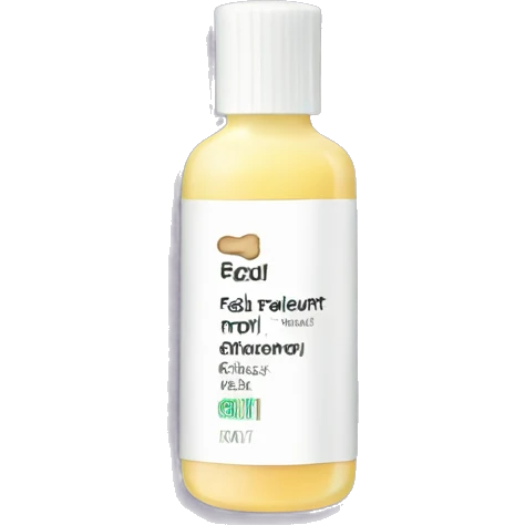 tiny facial exfoliant bottle with label emoji