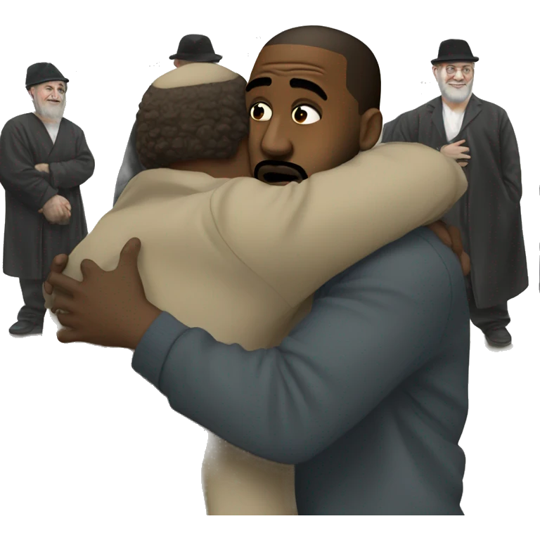 Kanye hugging Jews emoji