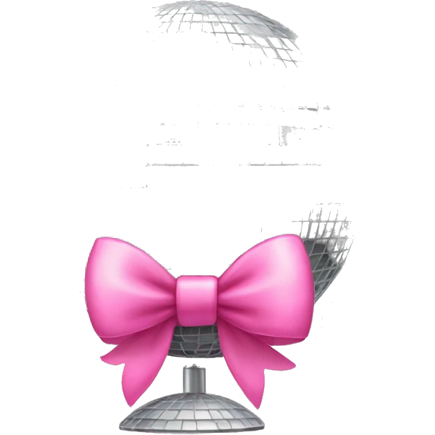 mirrorball with pink bow  emoji