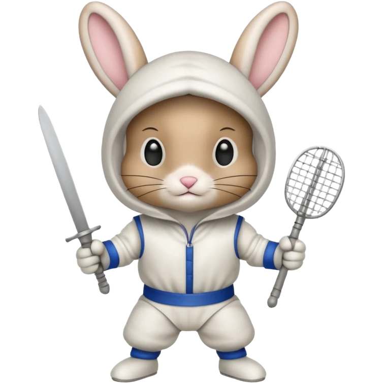 a fencing bunny emoji