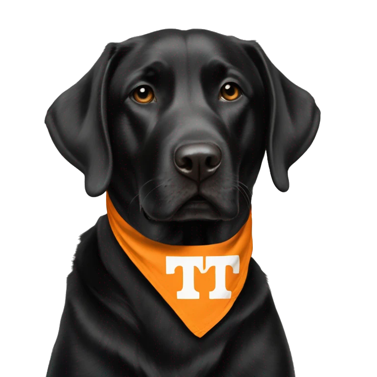 Black lab dog wearing TN Vols bandana emoji