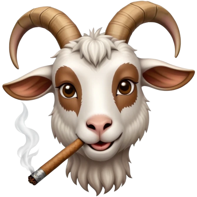 goat smoking a blunt emoji