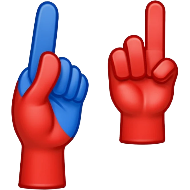 foam finger football blue (#00A3E0) and red (#F9423A) emoji
