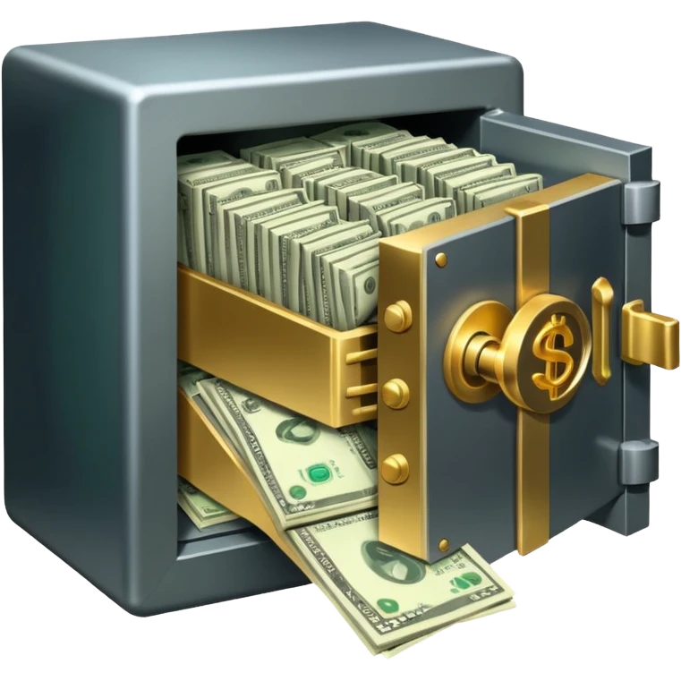 unlocked bank vault full of cash emoji