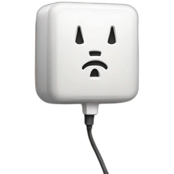 A sad electrical plug emoji