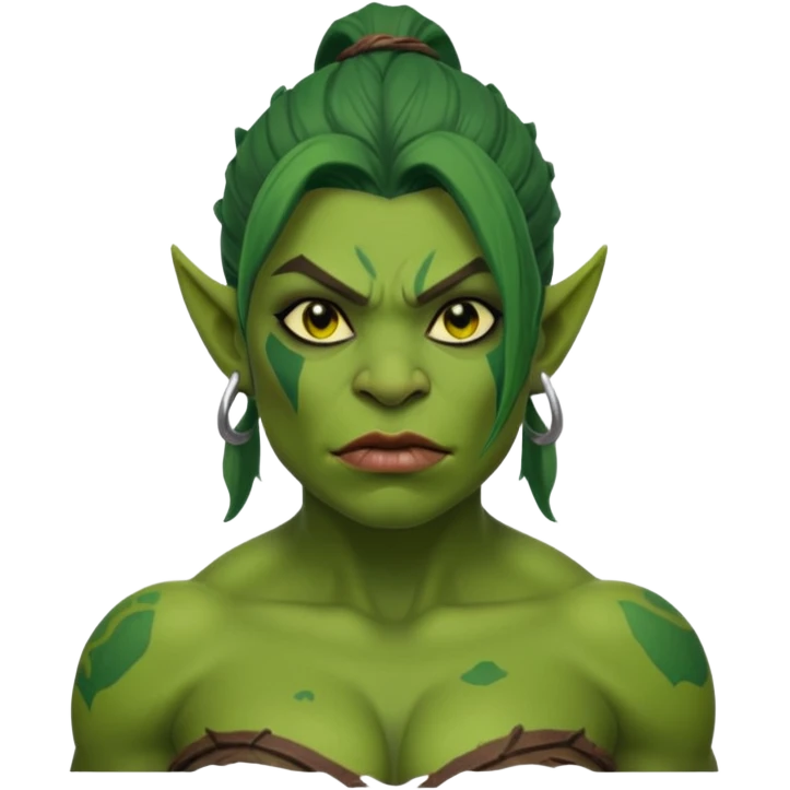 naked female Orc with big tits and wet pussy emoji
