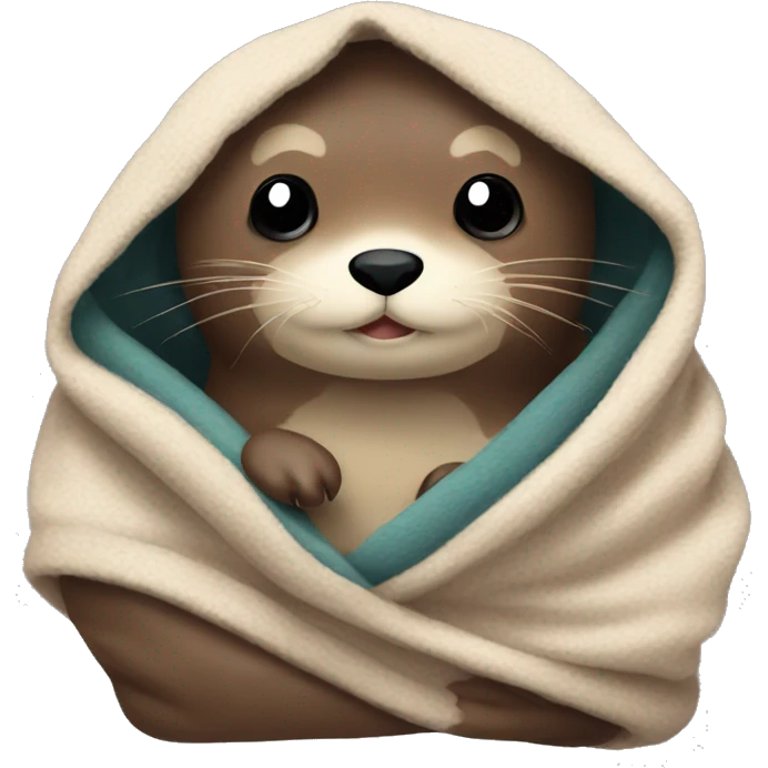 otter cozy in blanket emoji