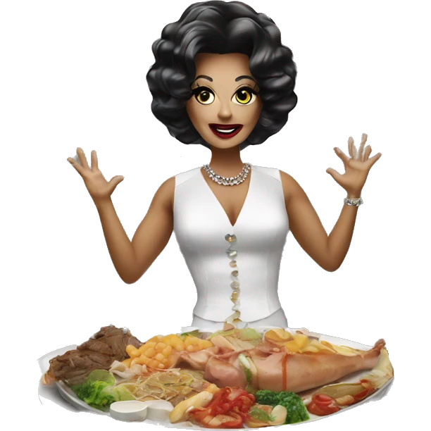 A dinner platter with a drag queen standing on it emoji