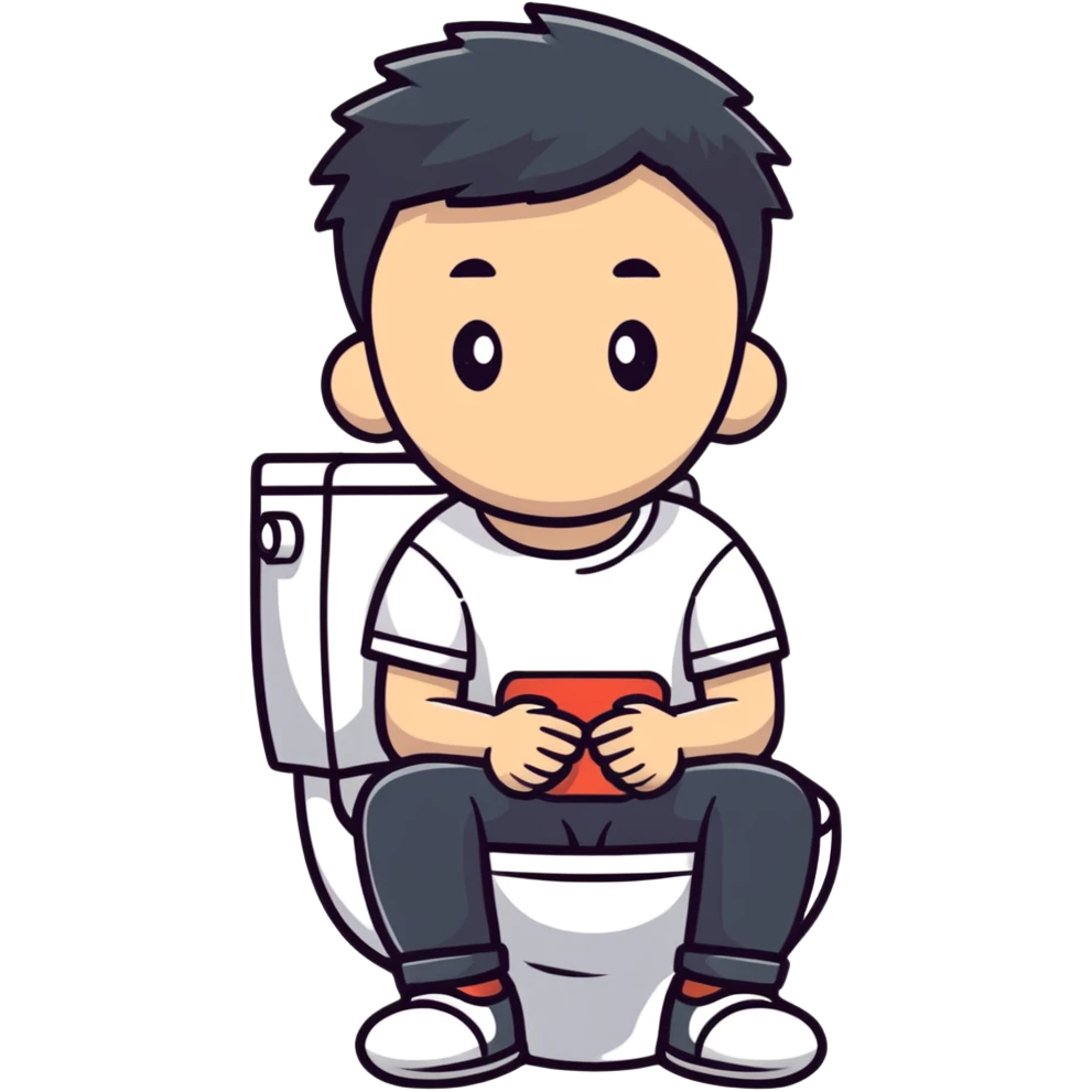 Tim on a toilet emoji