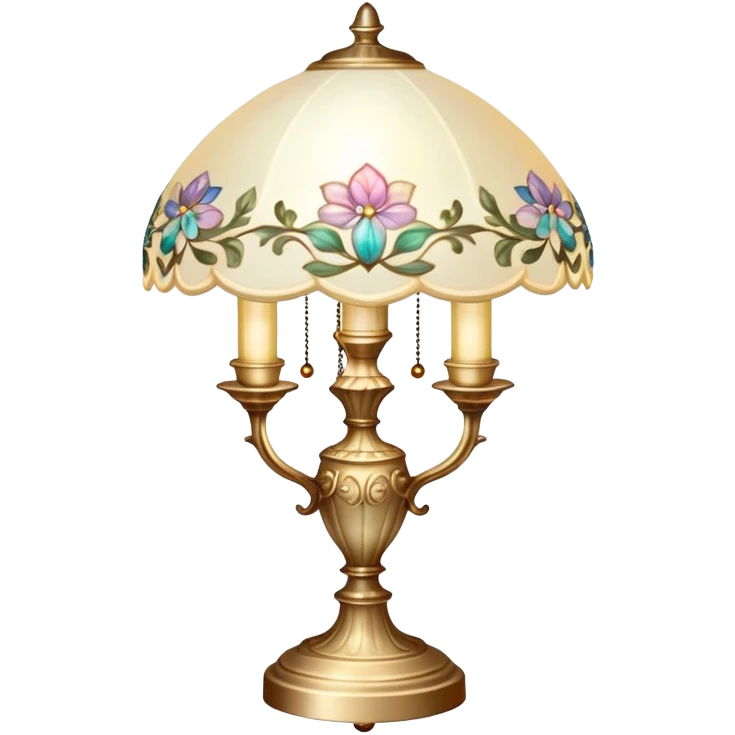 vintage rococo light pearl iridescent dainty floral lamp emoji