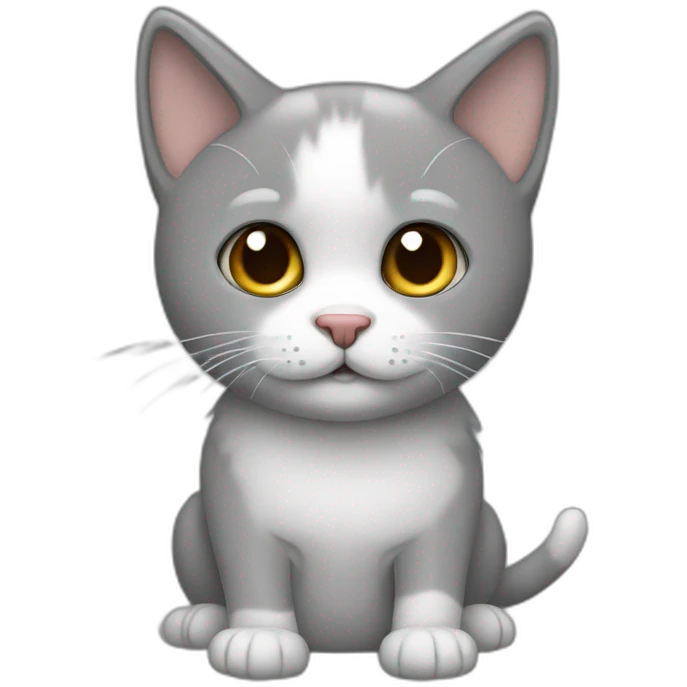 Gato gris con perro emoji