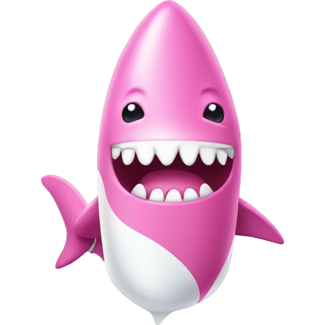 Pink shark whit suncream emoji