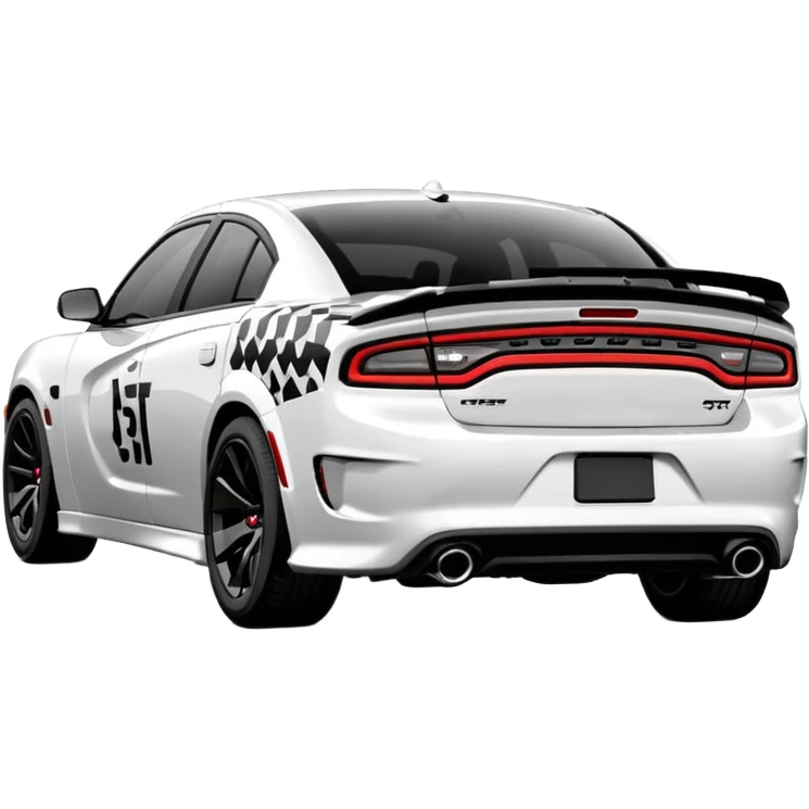 CHARGER DOSH HellCat SRT white and Pattern on the side of the logo HellCat emoji