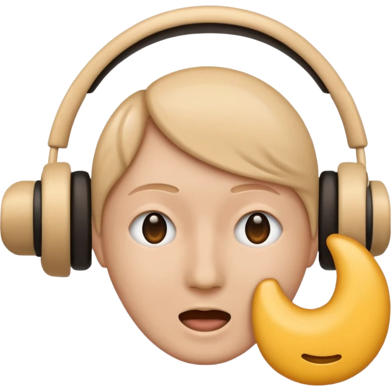 Create clear, modern iPhone-style emojis representing Hear. Include an ear or sound waves, showing passive hearing. emoji