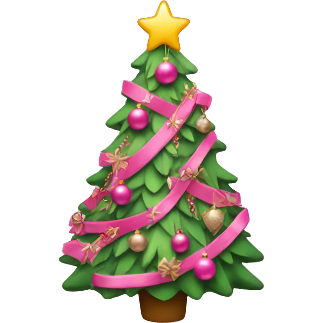 pink decorated christmas tree emoji