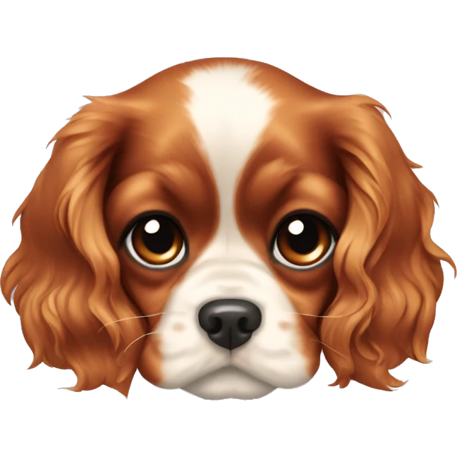 cavalier king charles spaniel puppy with a bow  emoji